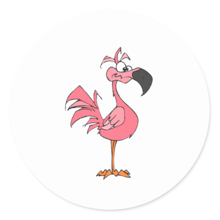 Fernando Flamingo Round Sticker