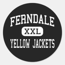 Ferndale - Yellow Jackets - Area - Johnstown Round Stickers