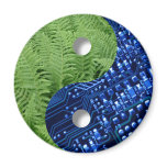 ferns and computer chip fridge magnet