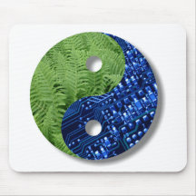 ferns and computer chip mousepads