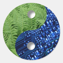 ferns and computer chip stickers