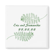 Ferns, Green Save the date wedding magnets magnet
