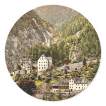 Fernstein, Tyrol, Austro-Hungary classic Photochro Round Stickers