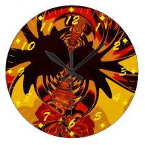 Ferocious – Abstract Amber & Orange Creature wall clocks