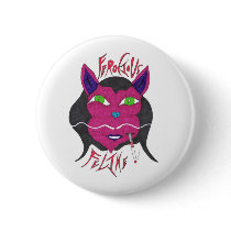 "Ferocious Feline" Pinback Buttons