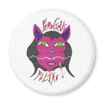 "Ferocious Feline" magnets