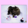 Ferocious Snow Cat Greeting Cards