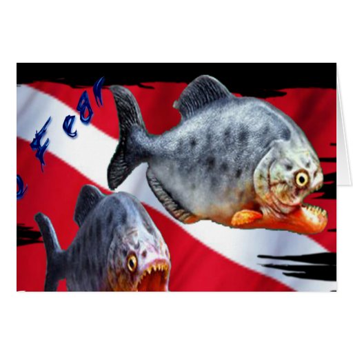 Feroshious Fish on Dive Flag Card