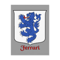 Ferrari Family Shield Postcard by NameShack Ferrari Family Shield Postcard