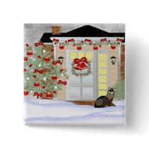 Ferret Christmas buttons