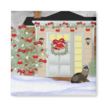 Ferret Christmas magnets