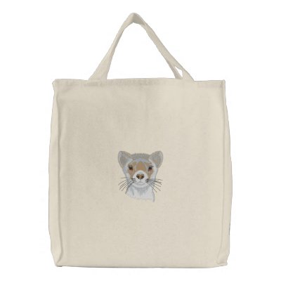 Ferret Embroidered Tote Bag by ZazzleEmbroidery