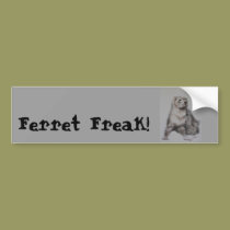 Ferret Freak! Bumper Sticker bumper stickers by artworkbyandrea Ferret Freak! Bumper Sticker bumper stickers