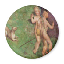 Ferret frolicking with angels magnets