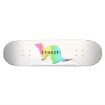 Ferret of the rainbow color skateboards
