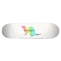 Ferret of the rainbow color skateboard deck