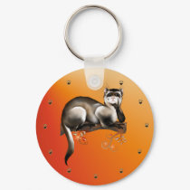 Ferret On A Branch Keychain