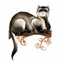 Ferret On A Branch T-Shirt by Lotacats Ferret On A Branch T-Shirt