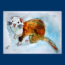 ferret painting pet painting art poster prints
