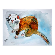 ferret painting pet painting art poster prints