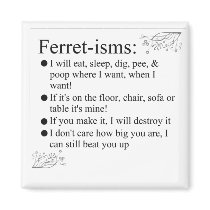 Ferret Pictures Sayings and Quotes Magnet