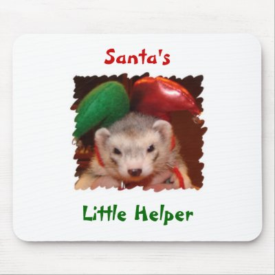 Ferret Santas Little Helper Mouse Pad by abbie132