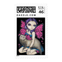 "Ferret with Butterfly Wings" Stamp