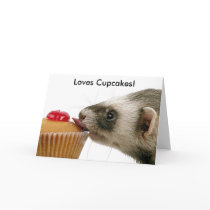 Ferrets Love Cupcakes Greeting Cards