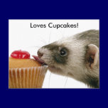 Ferrets Love Cupcakes postcards