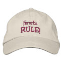 Ferrets Rule Embroidered Baseball Cap embroidered hats by SmilinEyesTreasures Ferrets Rule Embroidered Baseball Cap embroidered hats