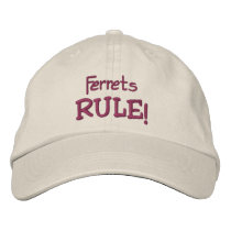 Ferrets Rule Embroidered Baseball Cap embroidered hats