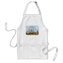 Ferris Wheel Against Blue Sky Aprons