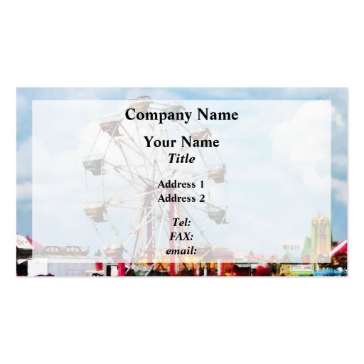 Ferris Wheel Against Blue Sky Business Card