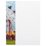 Ferris Wheel Against Blue Sky Letterhead Template
