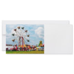 Ferris Wheel Against Blue Sky Personalized Rack Card
