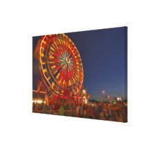 Ferris wheel at dusk at the Northwest Montana Stretched Canvas Print