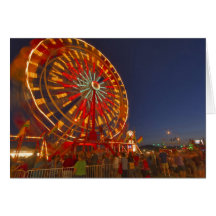 Ferris wheel at dusk at the Northwest Montana Greeting Card