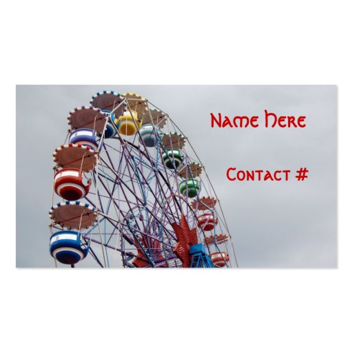 Ferris Wheel Children Play Date Card Business Card Template (front side)