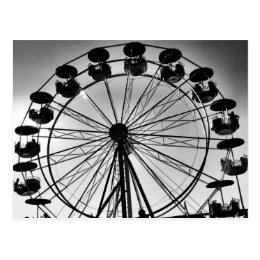 Ferris Wheel in Black and White Photo Gifts Postcard