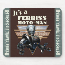 Ferriss Moto-Man Robot Mouse Pad mousepads by Retropolis_Travel Ferriss Moto-Man Robot Mouse Pad mousepads