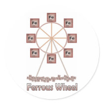 Ferrous Wheel Iron Chemistry Item Round Sticker