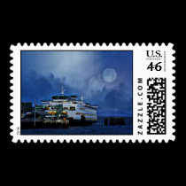 Ferry and moon postage postage