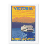 Ferry and Mountains - Victoria, BC Canada Post Card