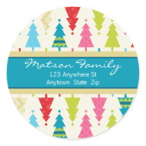 FESTIVE ADDRESS LABELS :: :: patternedxmastree 1P Sticker