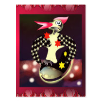 Festive bird fun postcards