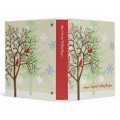 Festive Birds Holiday Recipe Binder binder