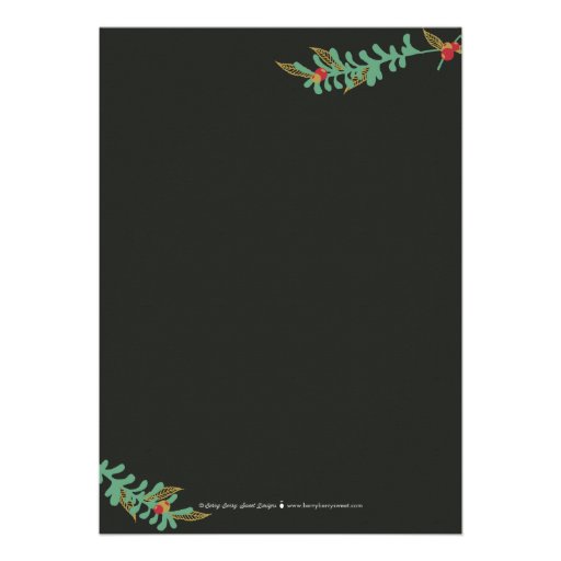 Festive Branches Holiday Party Invitation Custom Invite