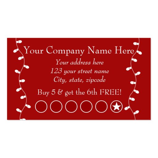 Festive Business Promotional Punch Card Business Card Template (front side)