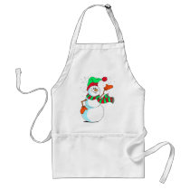 Festive Cartoon Snowman Apron