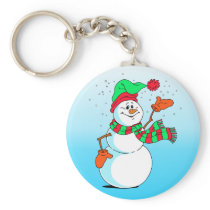 Festive Cartoon Snowman Key Chain